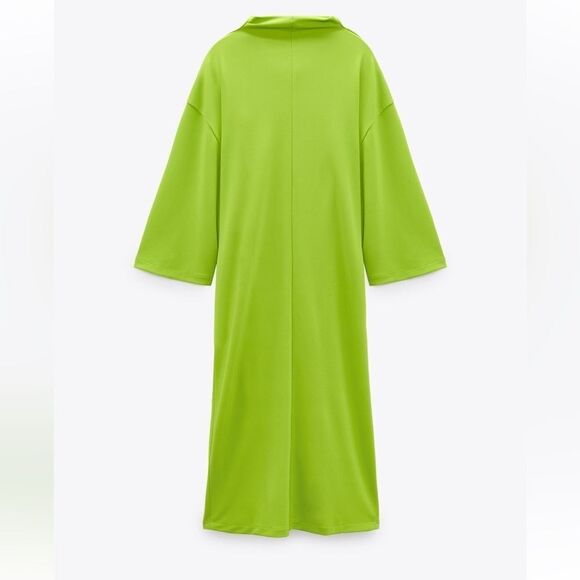 Zara green draped midi dress NWT - Picture 6 of 7
